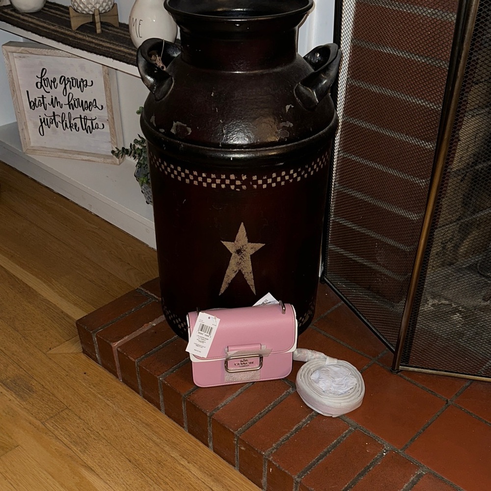 Coach Pink and White Crossbody Bag